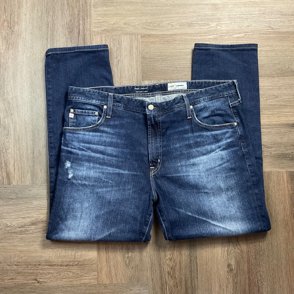AG Adriano Goldschmied Tellis Modern Slim Denim Jeans Mens 40x29 Dark Wash Blue